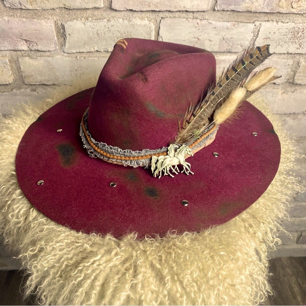 NWT Custom Designed Hat "Wildflowers and Wild Horses”